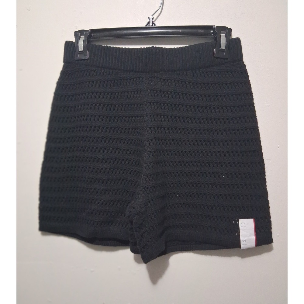 Wild Fable Black Crochet Knit Shorts Elastic Waist Womens XS New With Tags